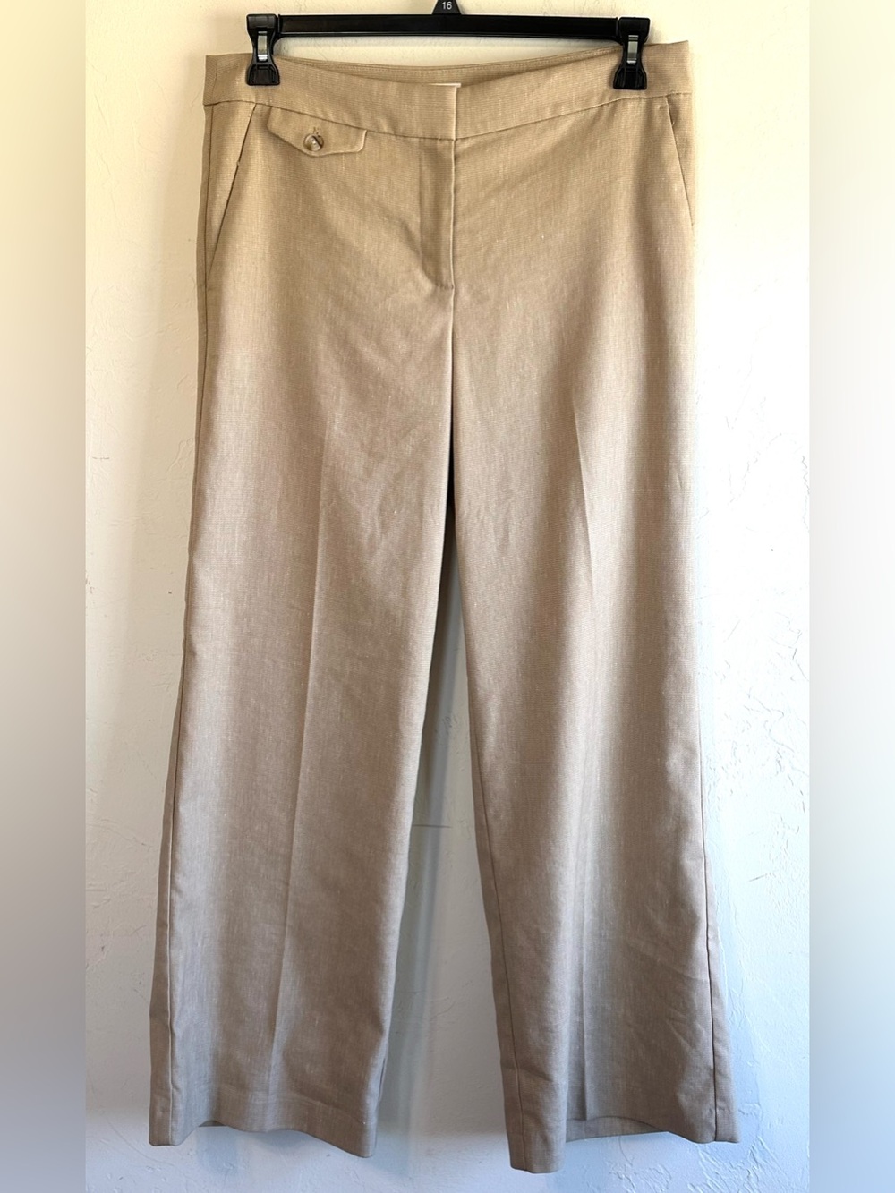 Loft Women’s Classic Beige Wide-Leg Career Wear Woven Pants  Sz 8